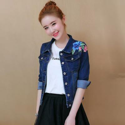 ÁO KHOÁC JEAN NỮ VAI ĐÍNH HOA HỒNG 3D - NK307
